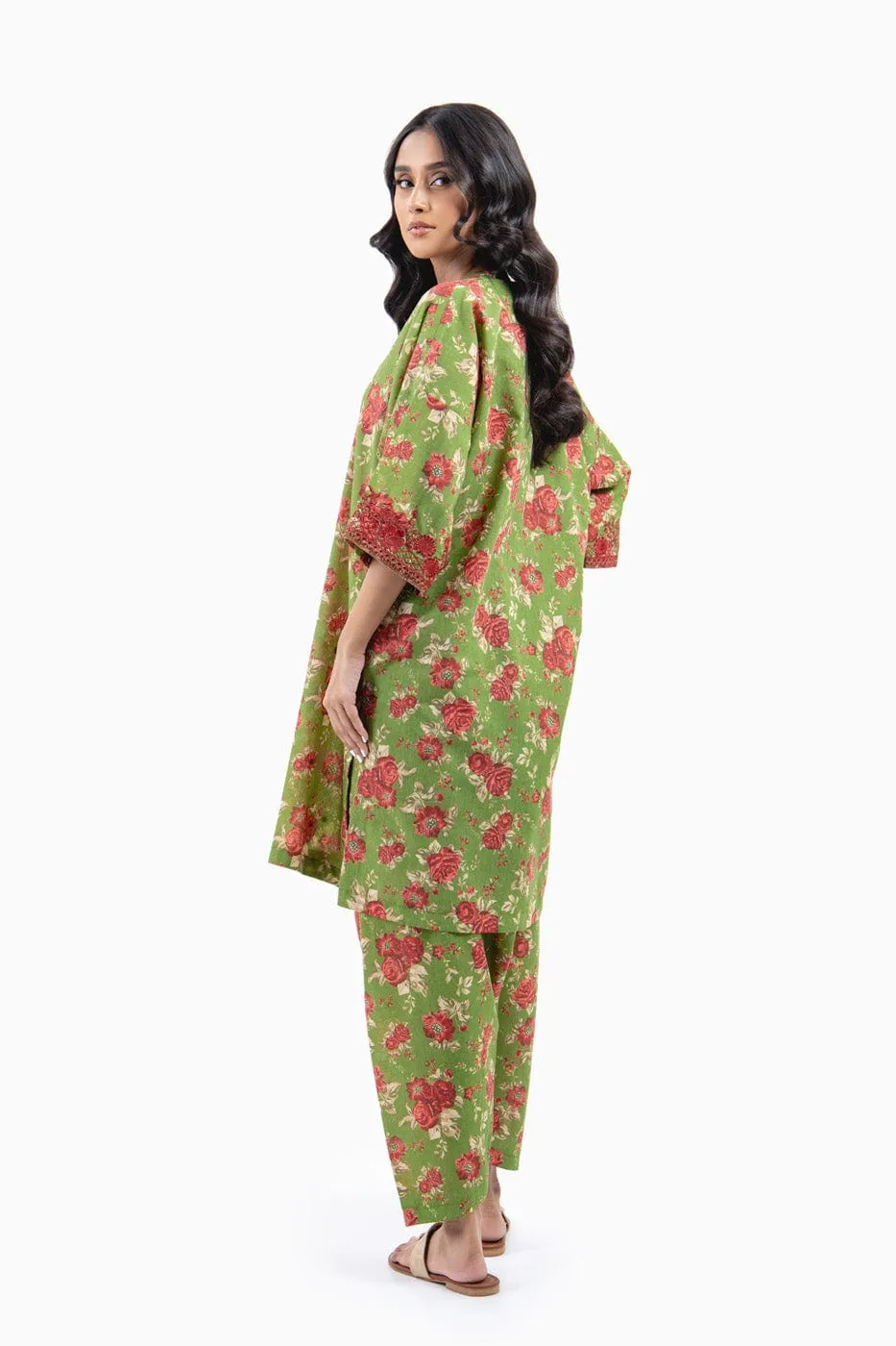 2 Pc Embroidered Irish Lawn Outfit