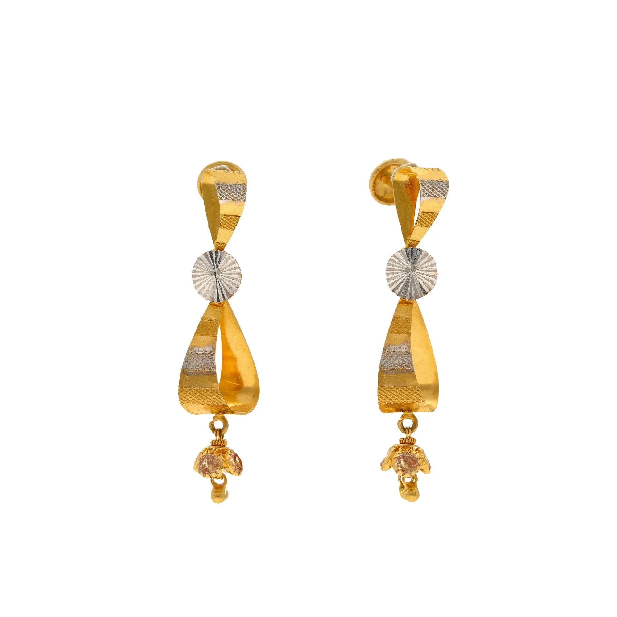 22K Multi-Tone Gold Turvi Earrings