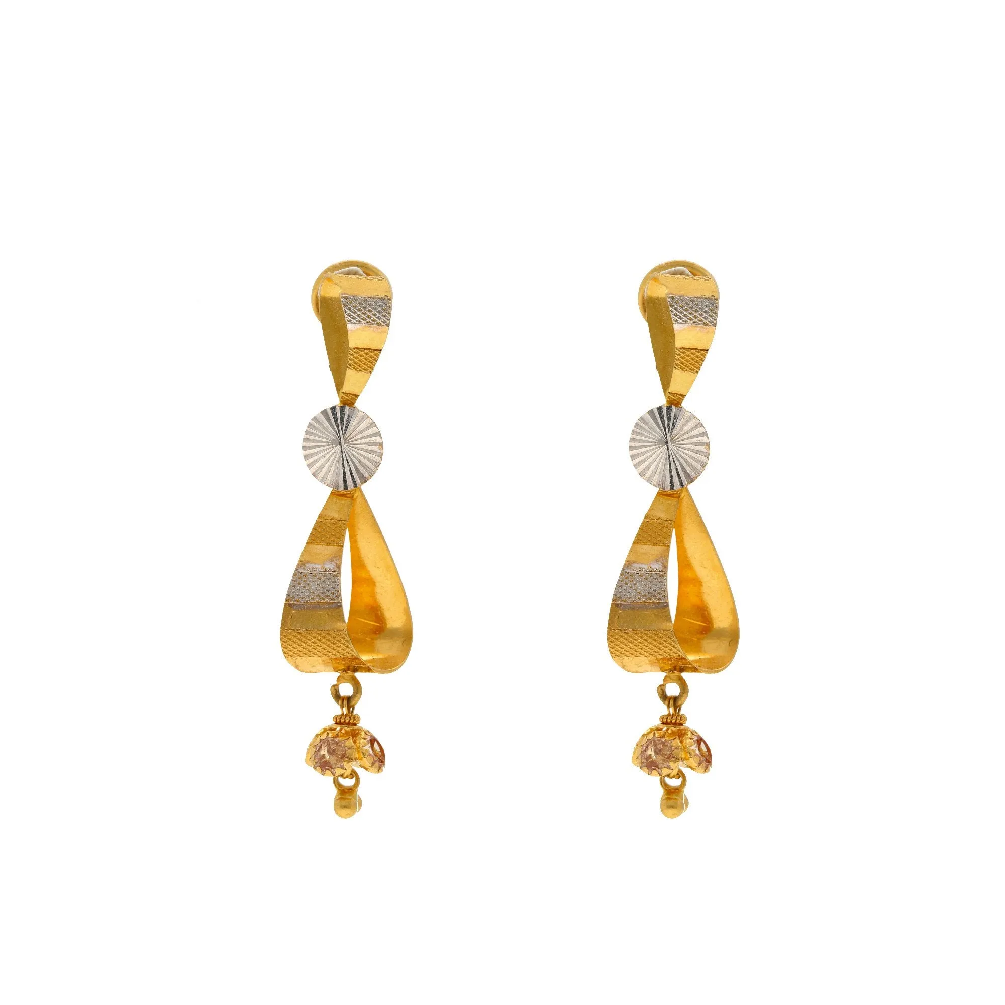 22K Multi-Tone Gold Turvi Earrings