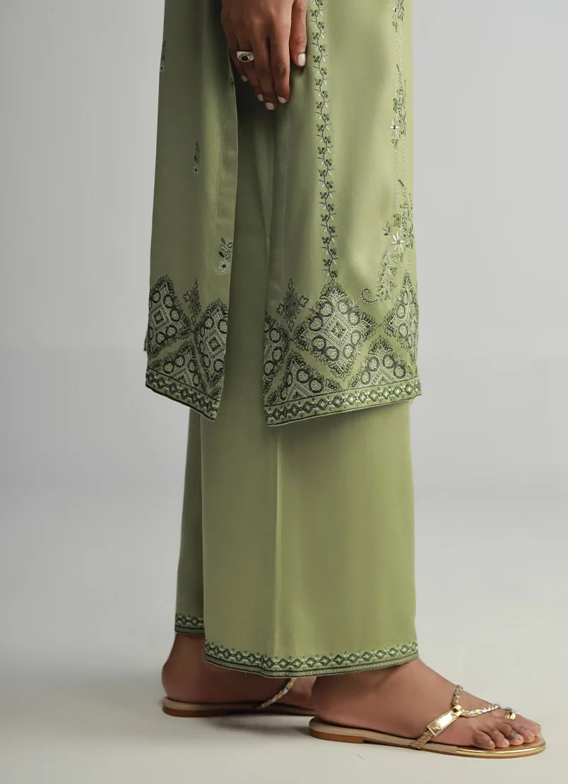 3 PC Twill Viscose Embroidered Suit