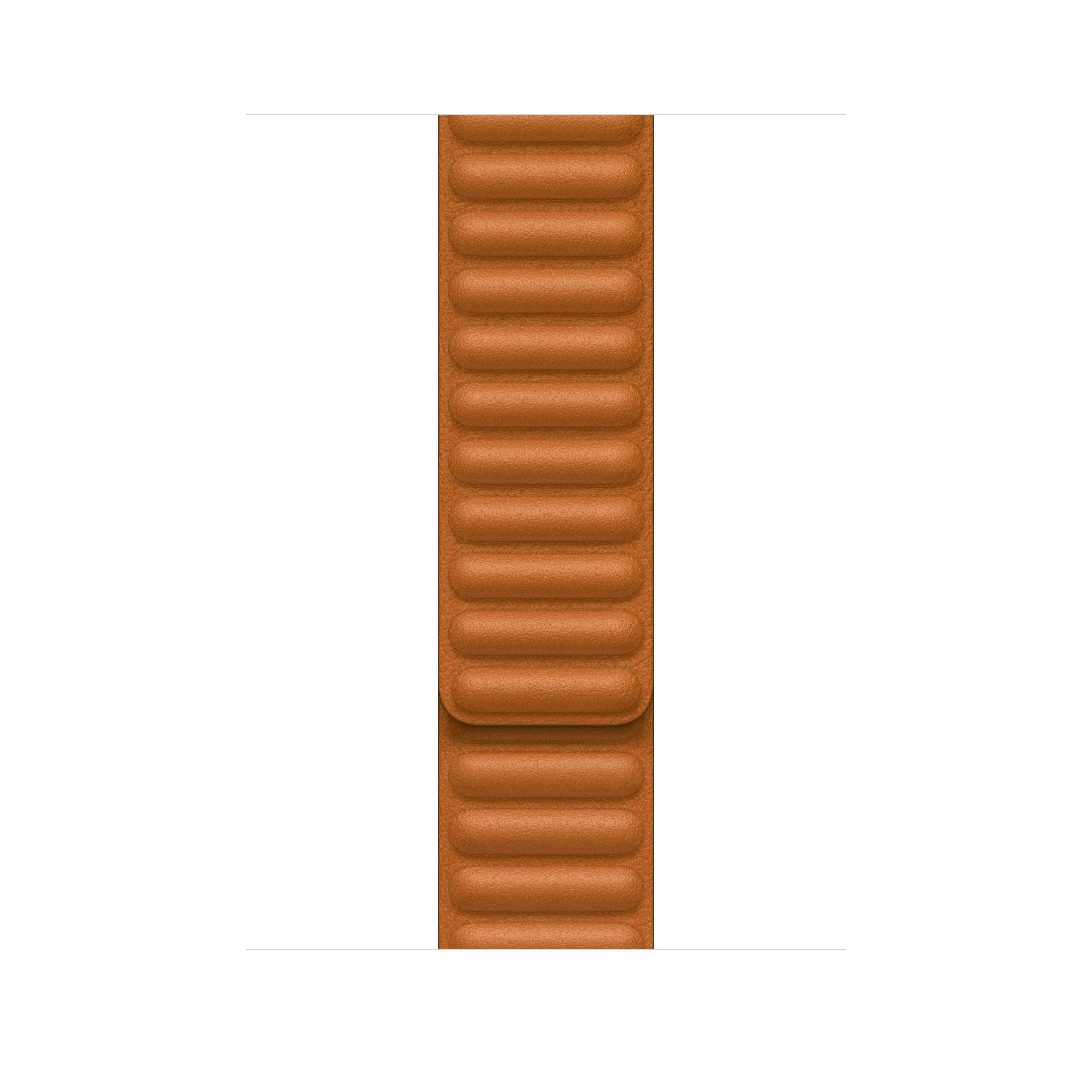 45mm Golden Brown Leather Link - S/M