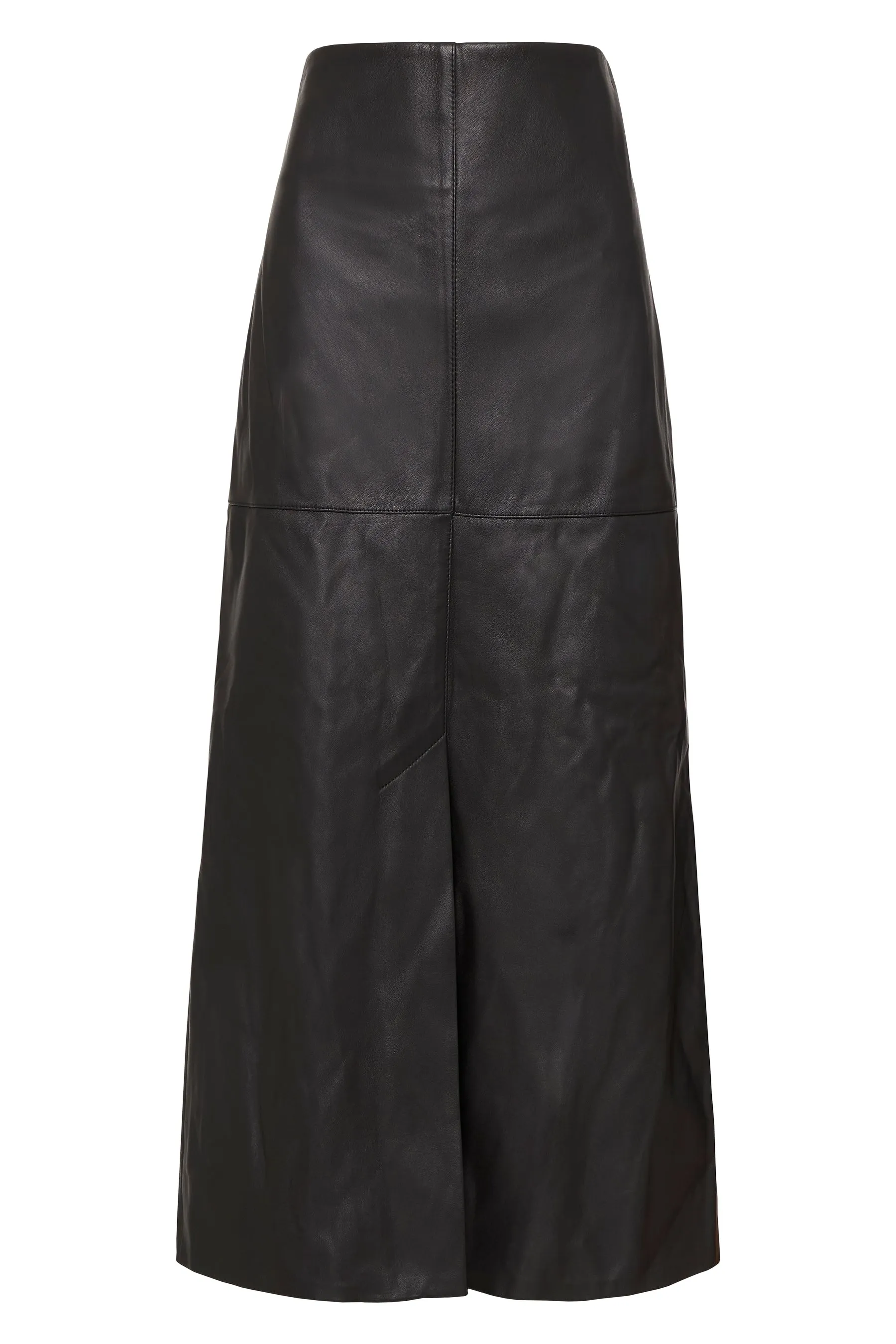 a line leather skirt