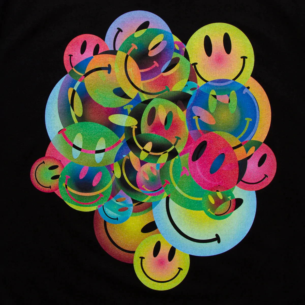 All The Smileys Back Print - Sweatshirt - Black