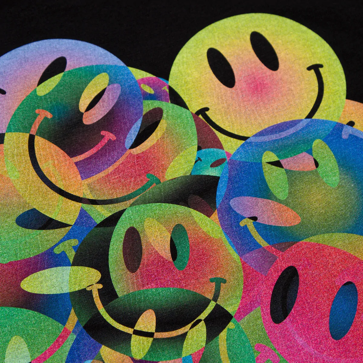 All The Smileys Back Print - Sweatshirt - Black