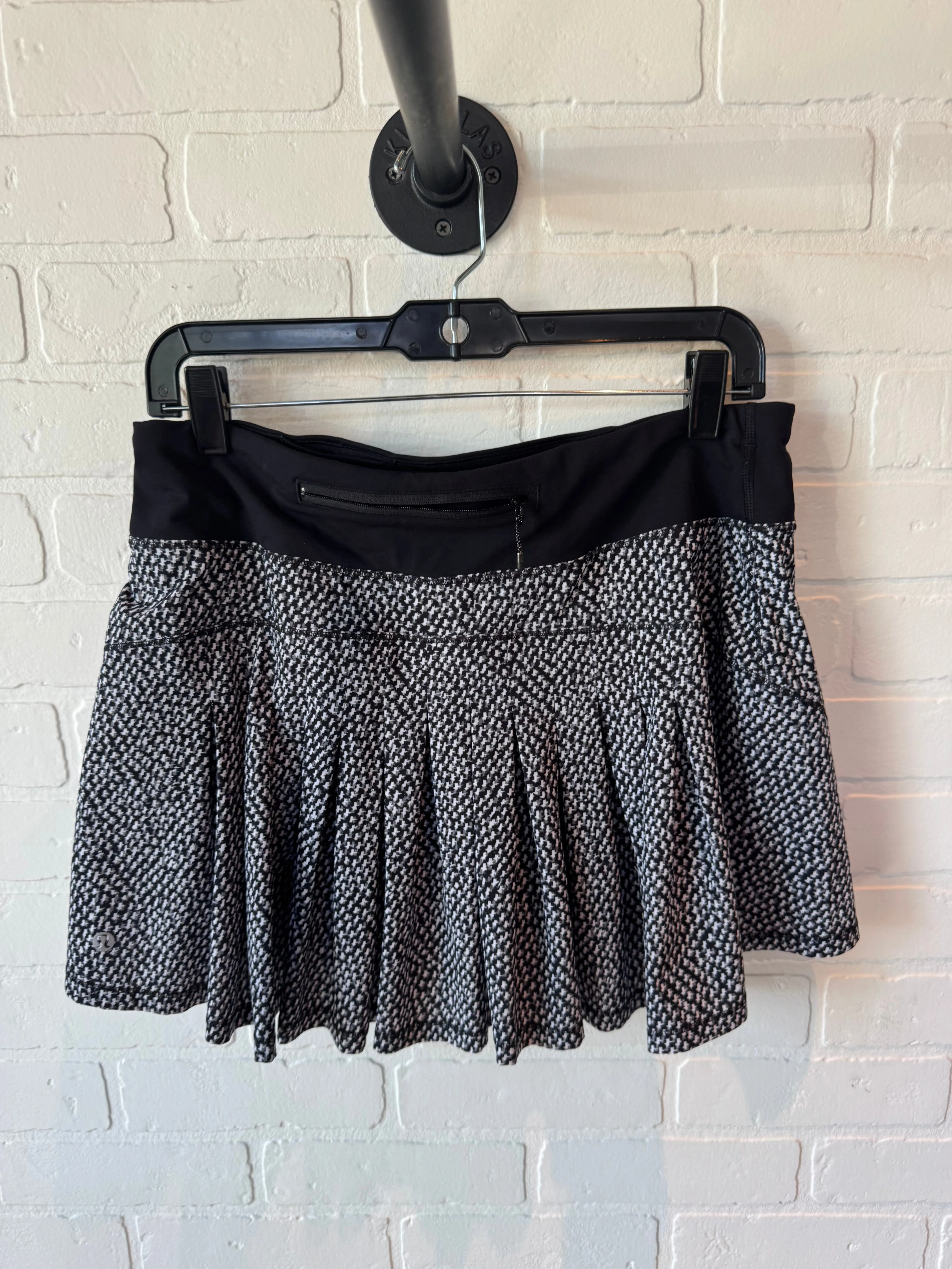 Athletic Skort By Lululemon In Black & White, Size: 8