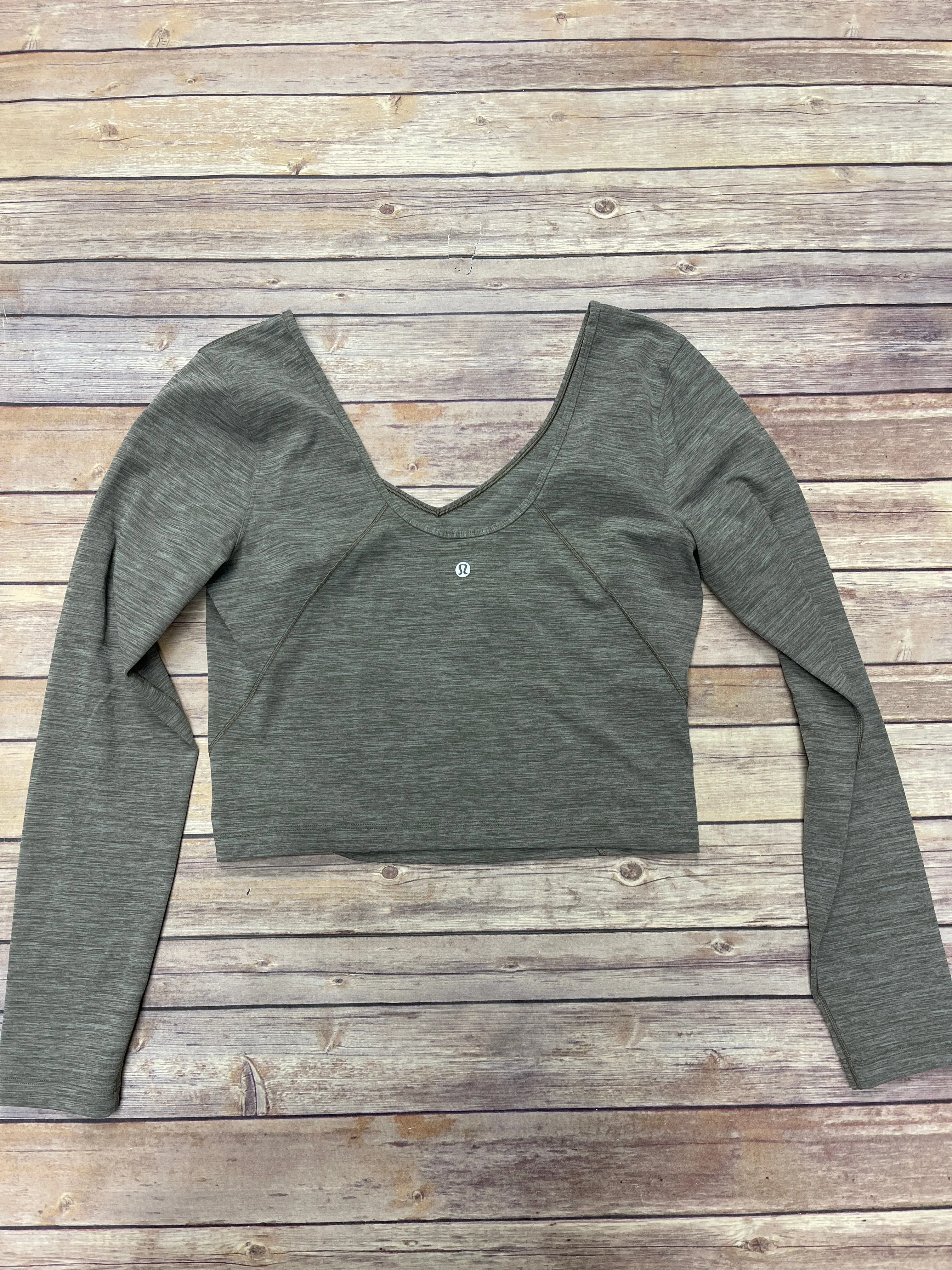 Athletic Top Long Sleeve Collar By Lululemon  Size: 10