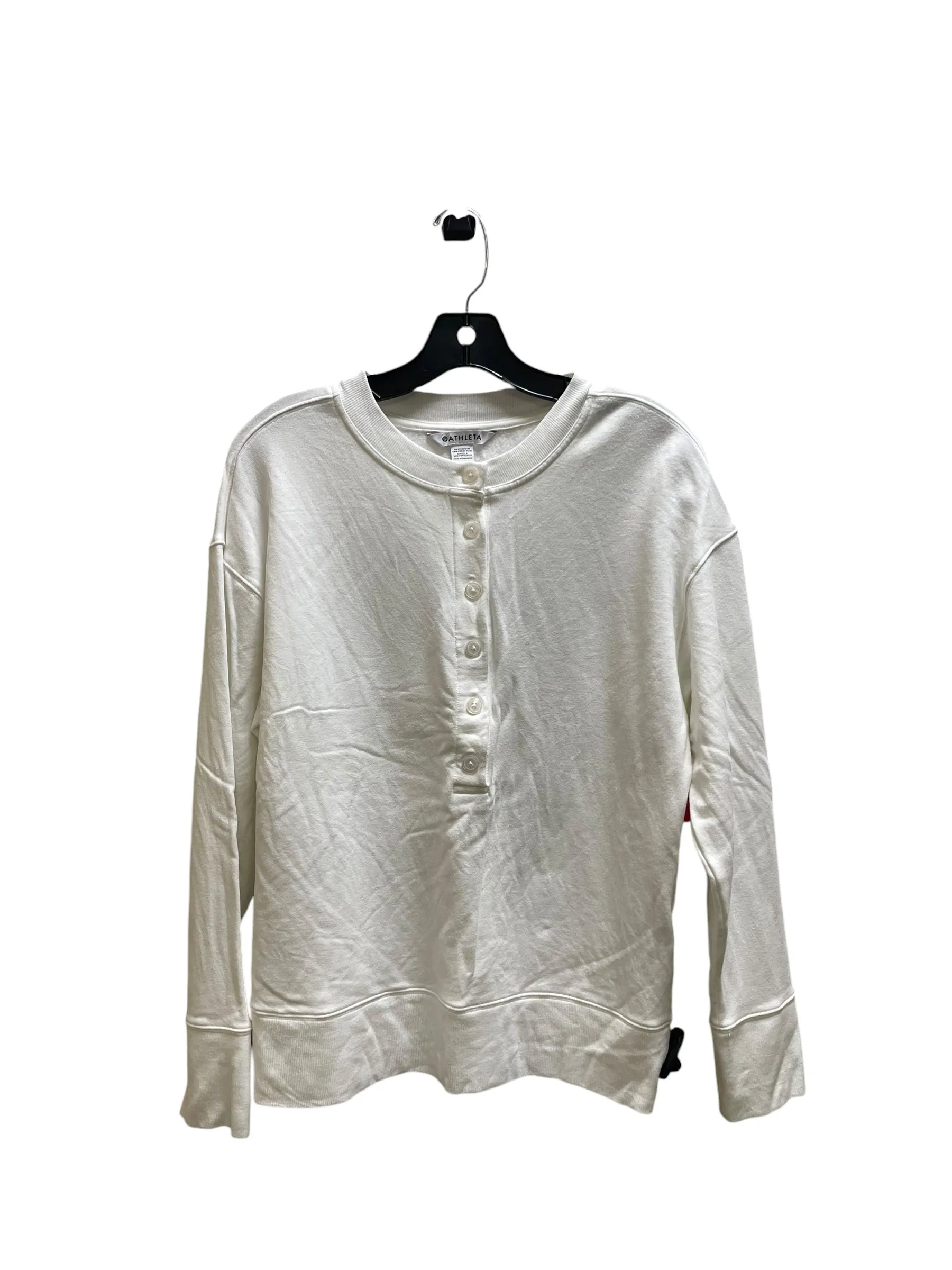 Athletic Top Long Sleeve Crewneck By Athleta In White, Size: S