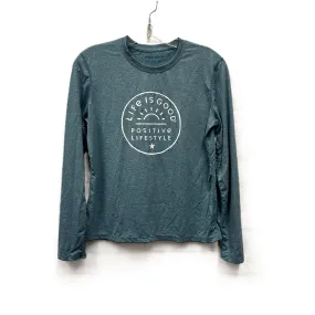 Athletic Top Long Sleeve Crewneck By Life Is Good In Blue, Size: Xs