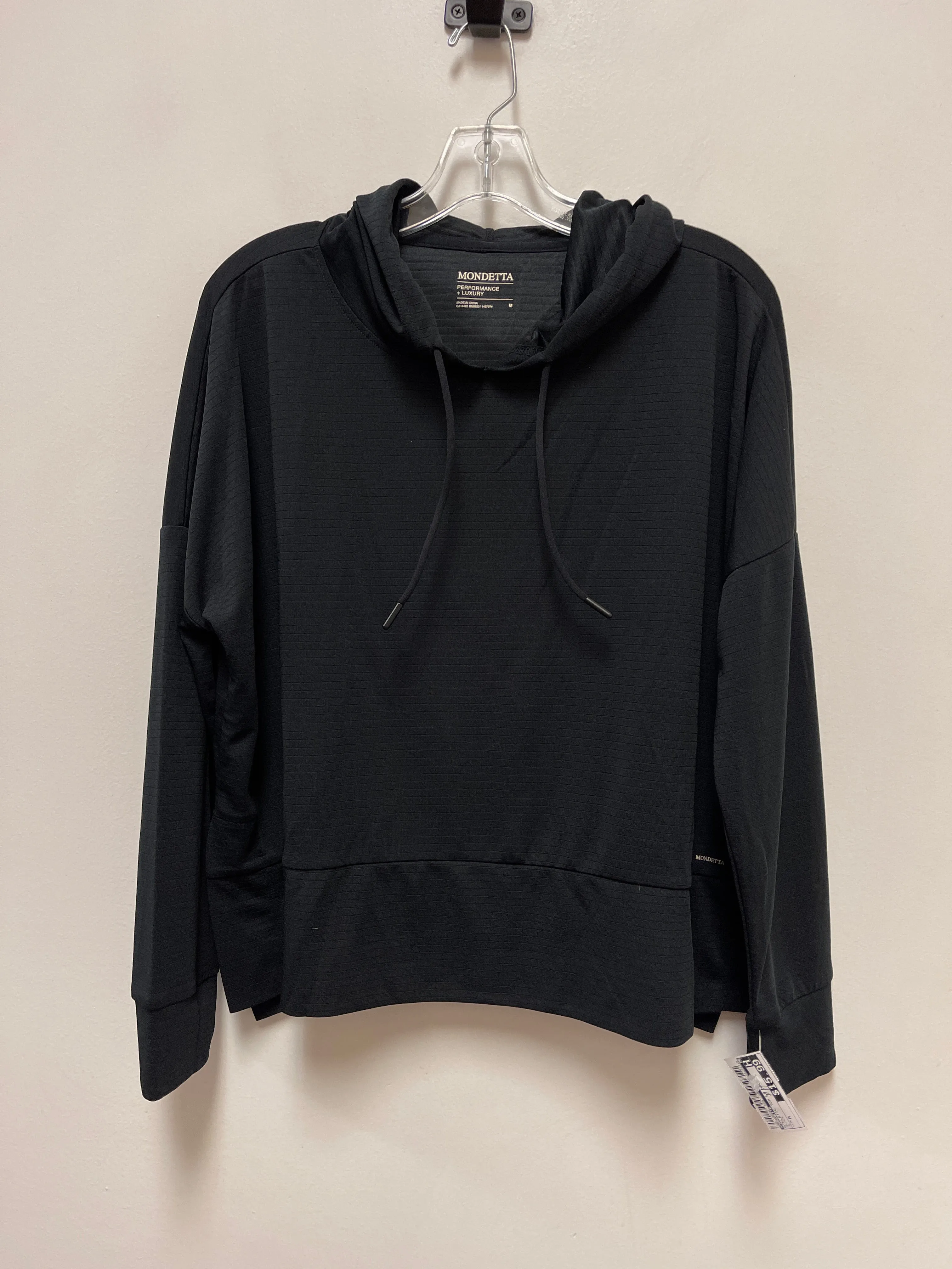 Athletic Top Long Sleeve Hoodie By Mondetta In Black, Size: M