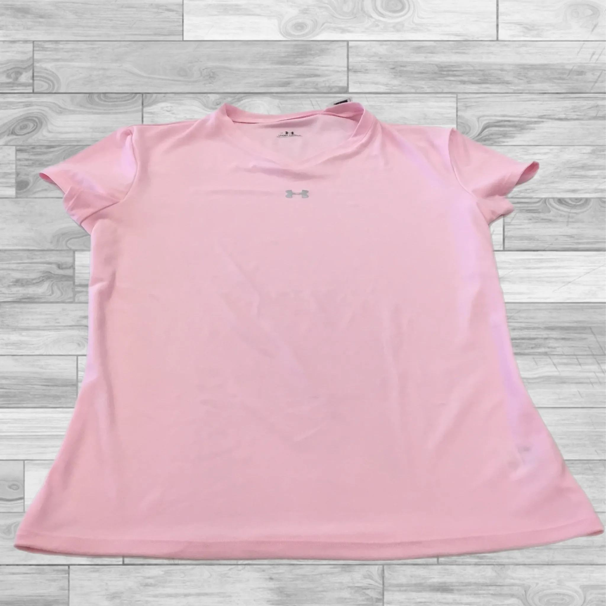 Athletic Top Short Sleeve By Under Armour In Pink, Size: L