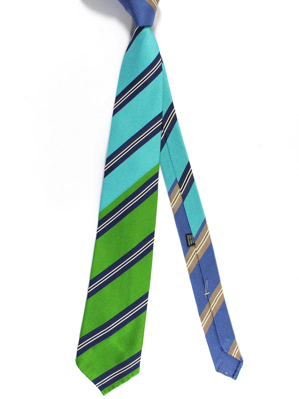 Attolini Tie Green Aqua Stripes - Unique Pattern FINAL SALE