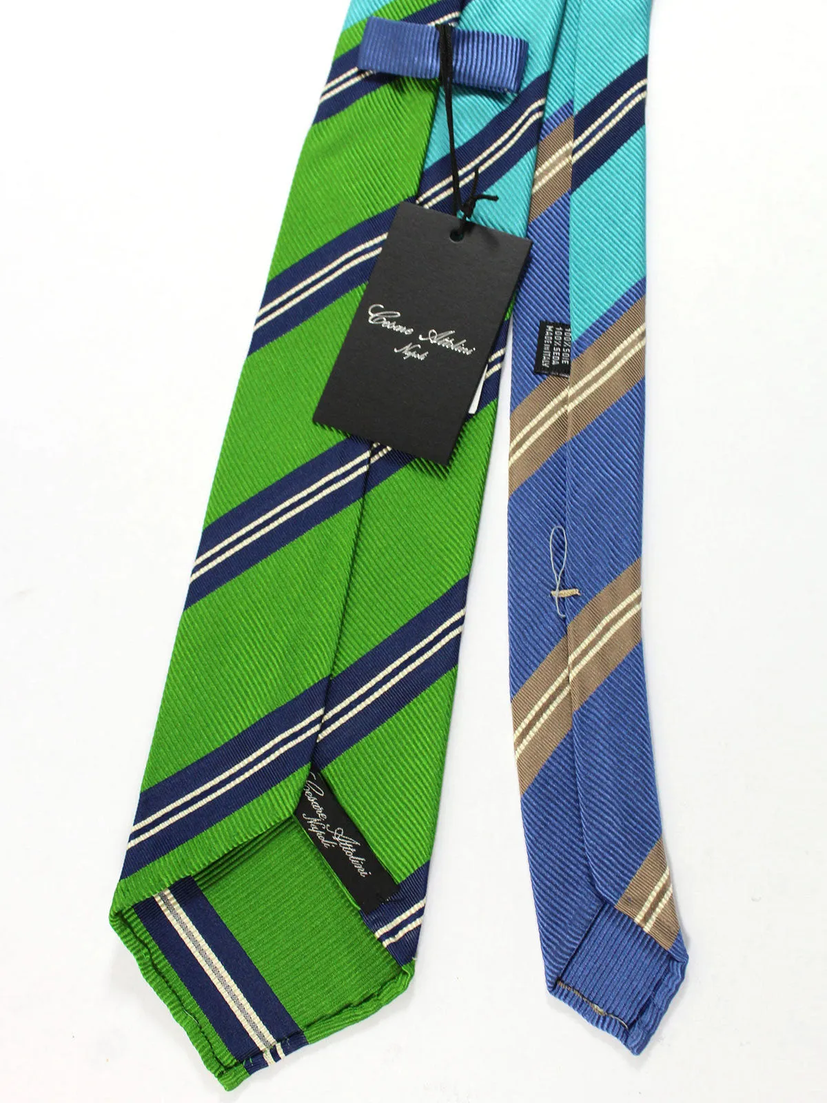 Attolini Tie Green Aqua Stripes - Unique Pattern FINAL SALE