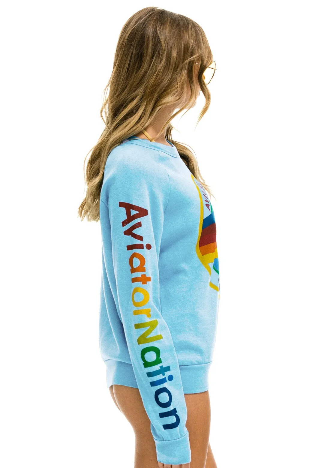 AVIATOR NATION NEW YORK CITY CREW SWEATSHIRT - SKY