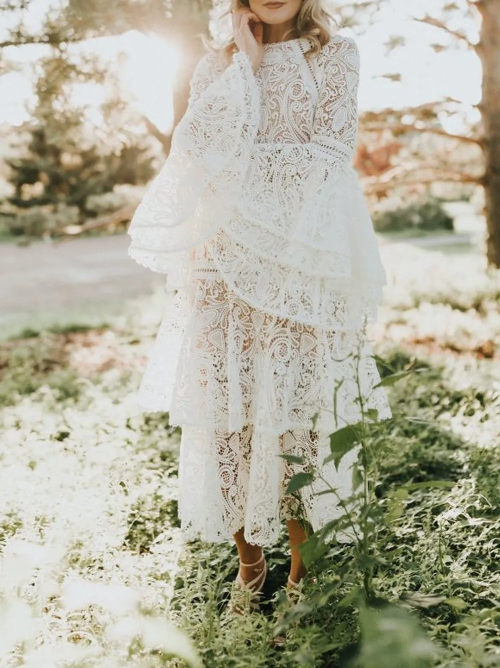 AXELLE Lace Midi Dress