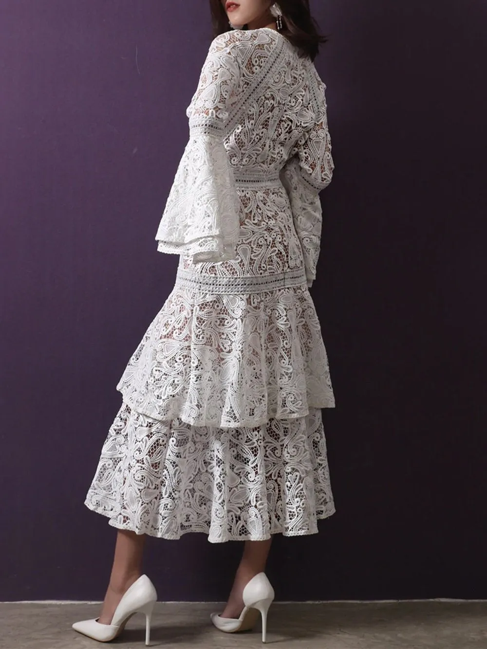AXELLE Lace Midi Dress