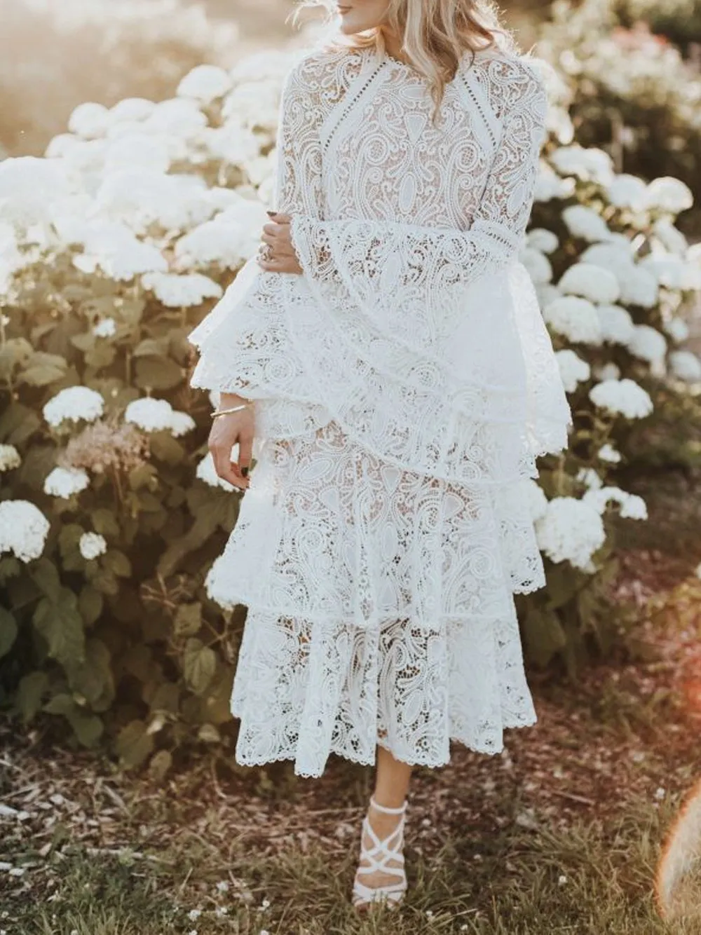 AXELLE Lace Midi Dress