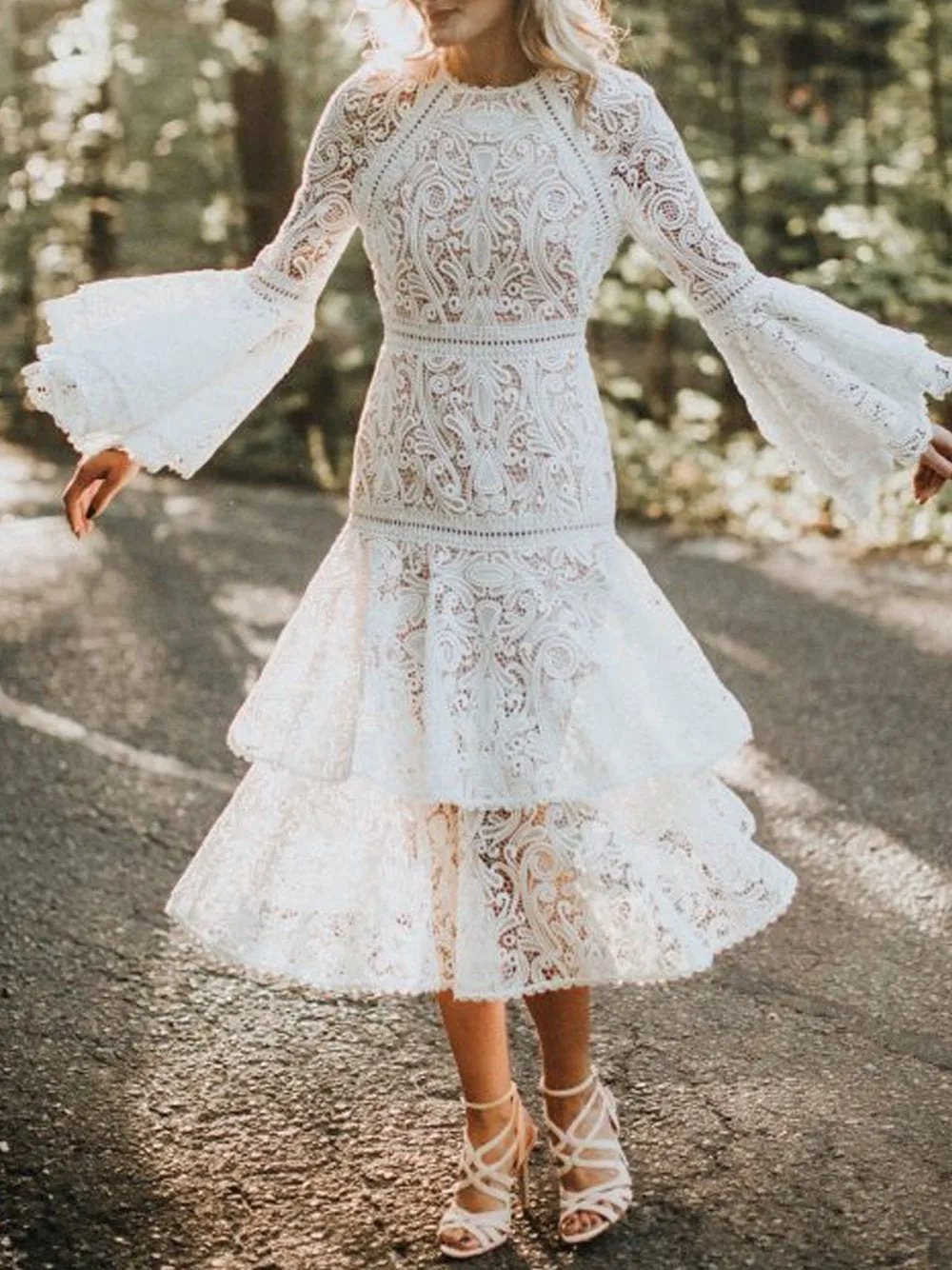 AXELLE Lace Midi Dress