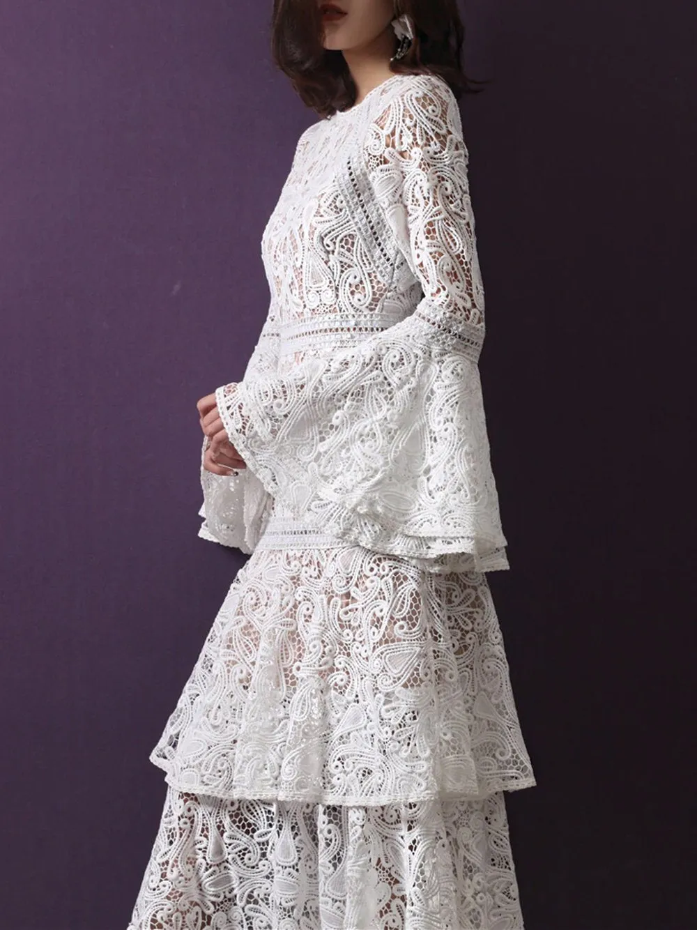 AXELLE Lace Midi Dress
