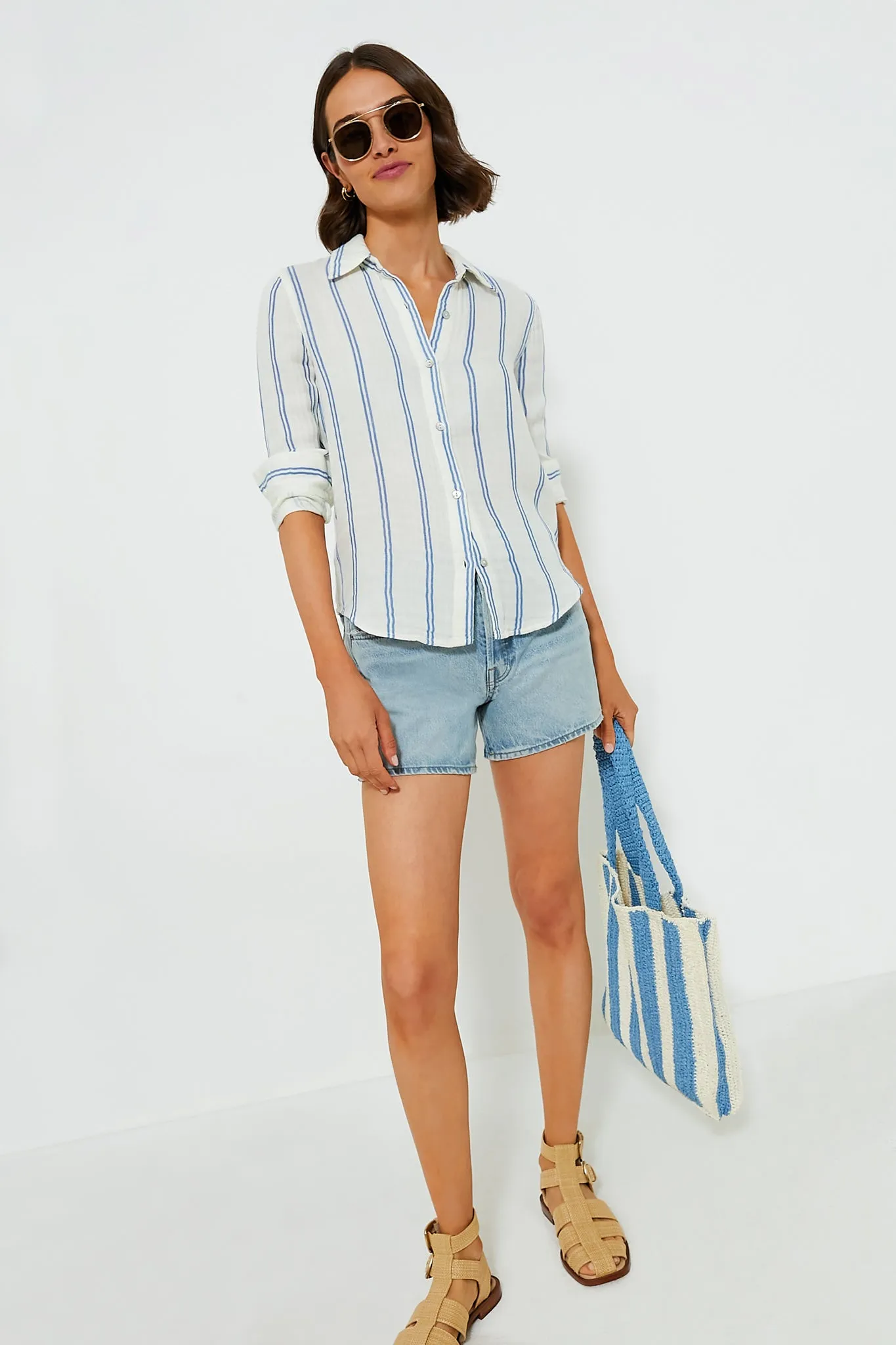 Back Bay Stripe Dream Cotton Gauze Shirt
