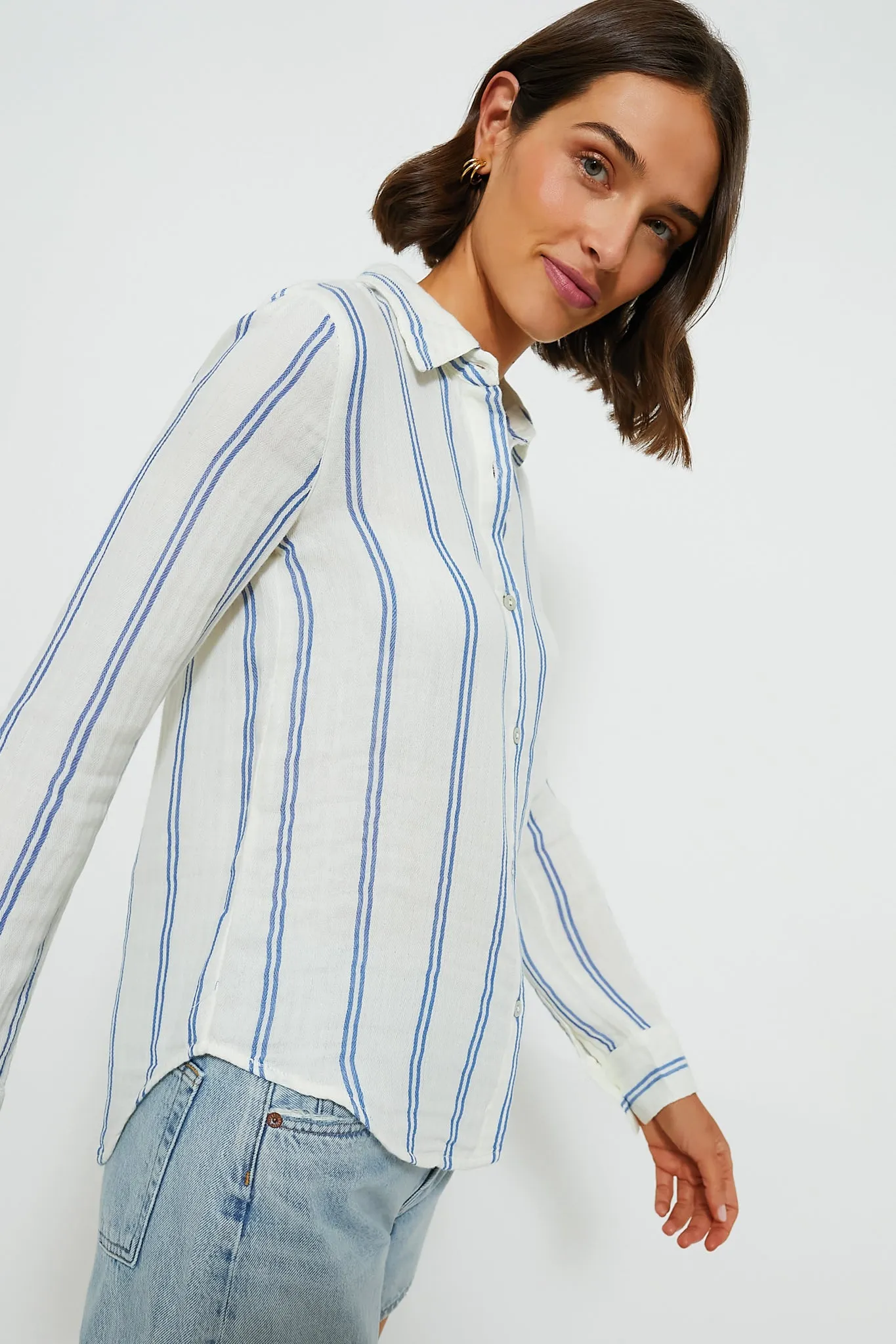Back Bay Stripe Dream Cotton Gauze Shirt
