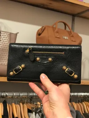 Balenciaga Black Leather City Wallet