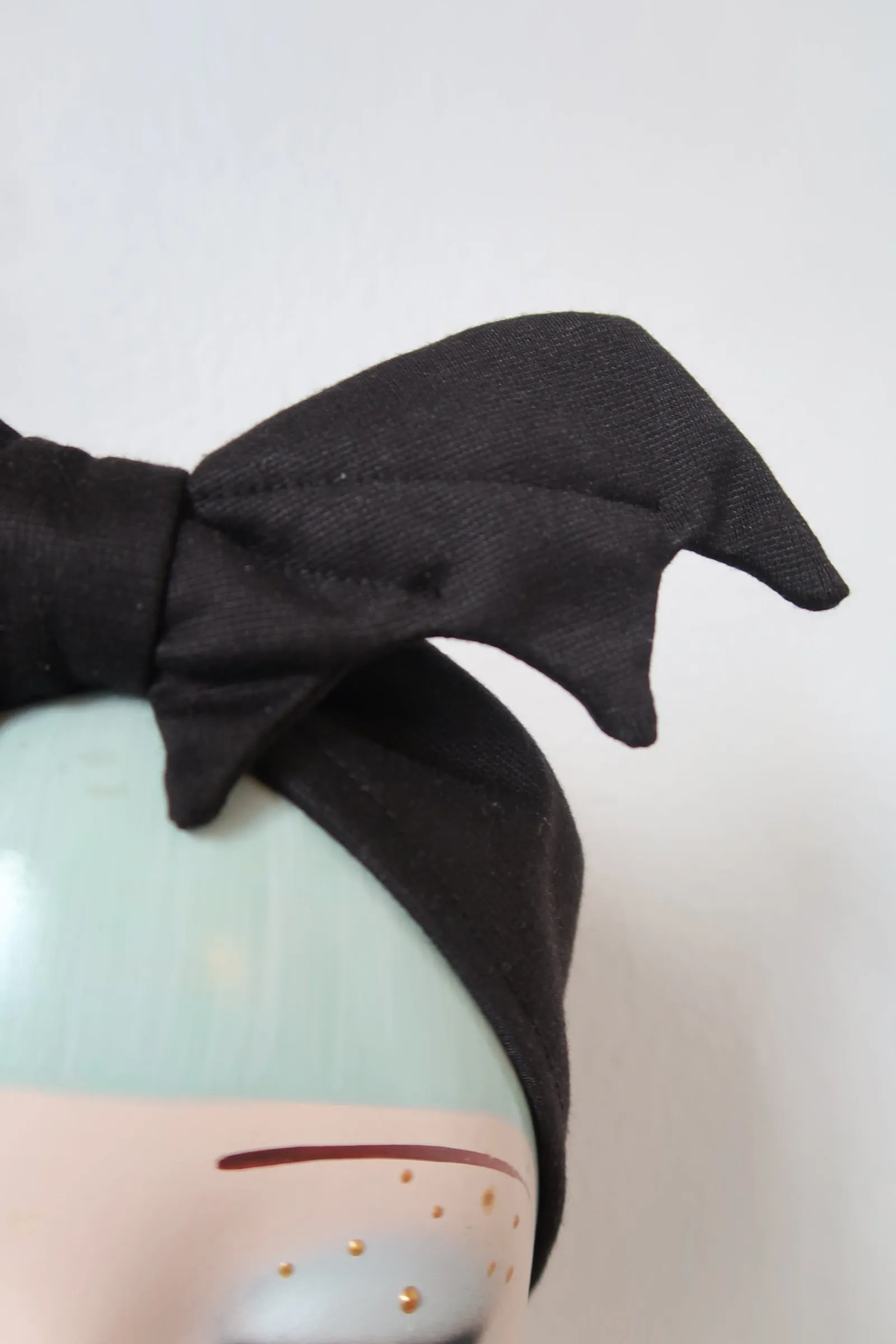 Bat Turban or Headband in Black Jersey (made to order)