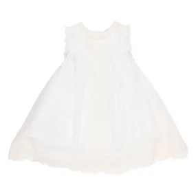 Bebe Lace Trim Cotton Silk Dress in Ivory