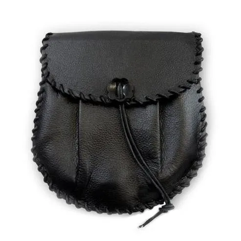 Black Leather Rob Roy Style Sporran