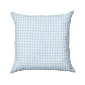 Blue Gingham – Linen Euro Pillowcase Set