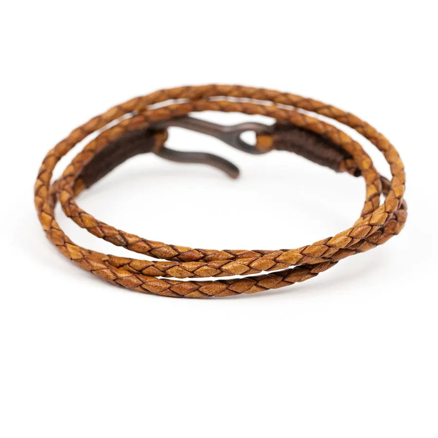 Braided Leather Triple Wrap
