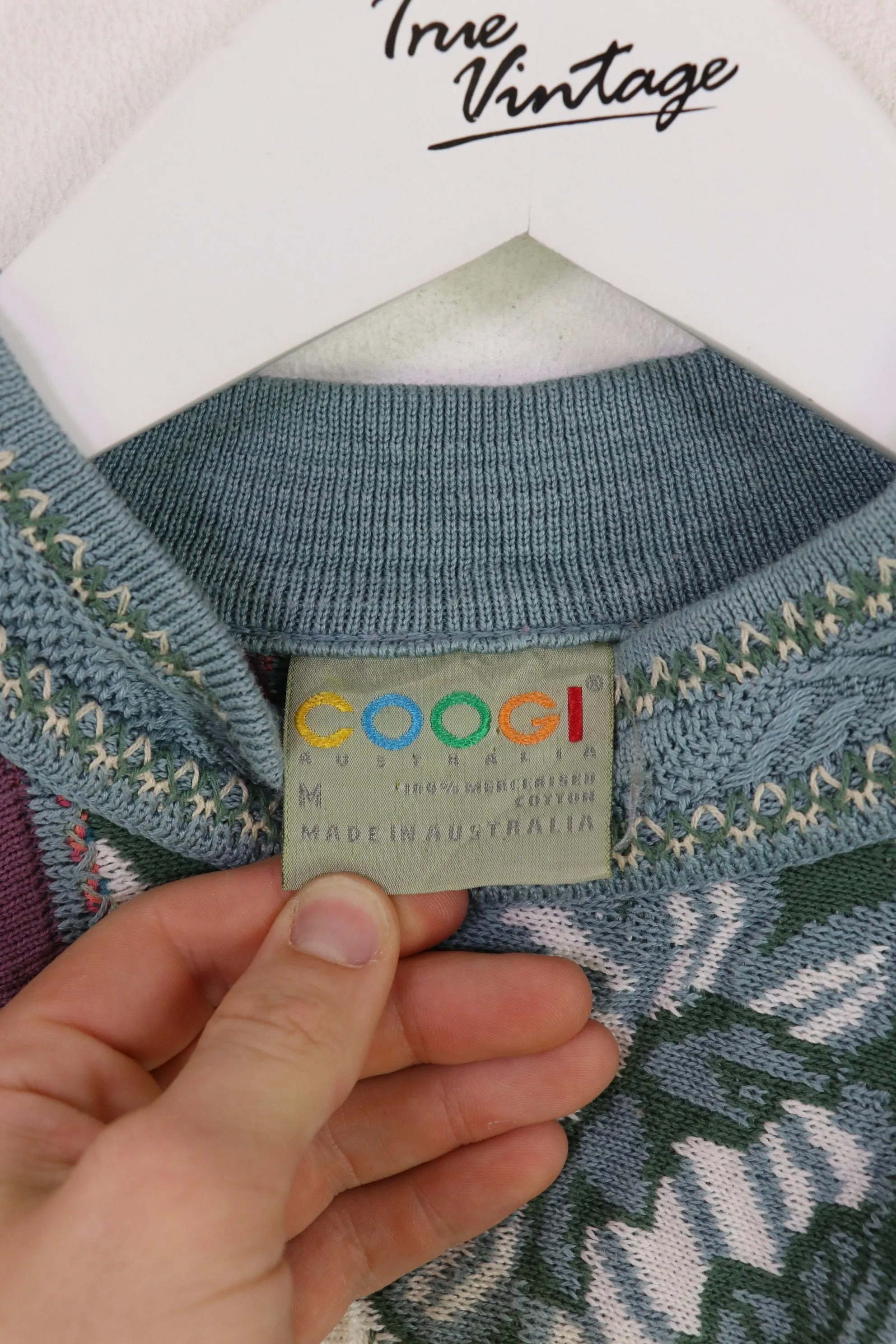 Coogi Knitted Sweatshirt Purple/Orange/Green Medium