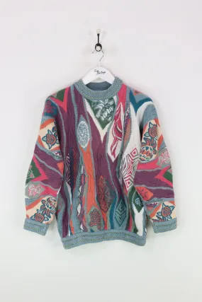 Coogi Knitted Sweatshirt Purple/Orange/Green Medium