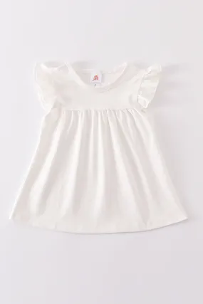 Cream basic ruffle top