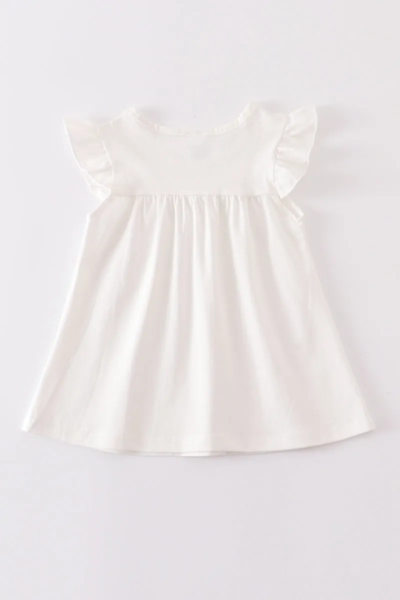 Cream basic ruffle top