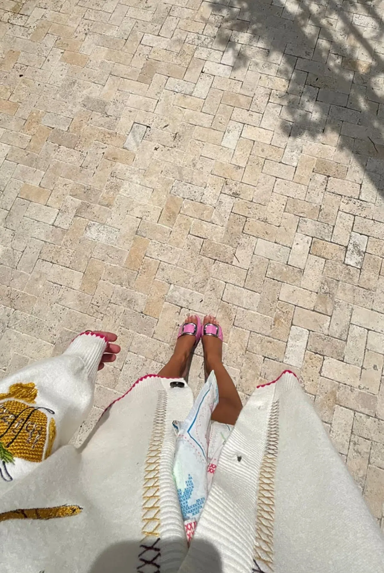 CREAM IBIZA EMBROIDERED CARDIGAN