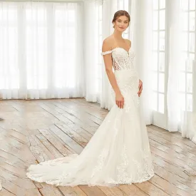 deanwangkt  Off the Shoulder Sweetheart Mermaid Applique Lace Wedding Dresses Trumpet Beach Bridal Gown Brautkleider Bride Vestidos De Novia