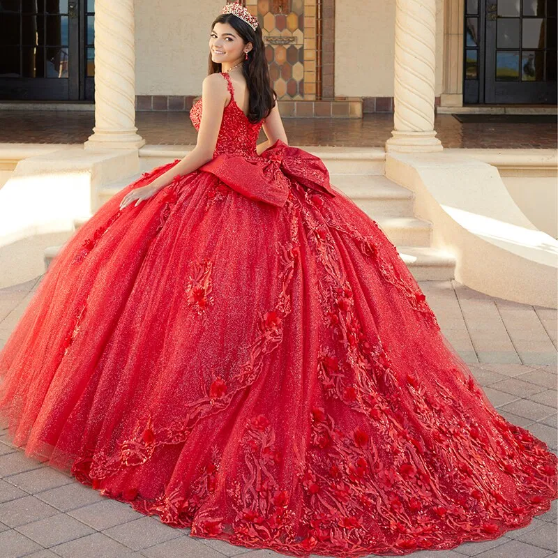 deanwangkt  Sequins Quinceanera Dresses  Sweet 15 Ball Gowns Crystal Bow Flower Lace Luxuy Girls Birthday Evening Formal Party Beaded Women