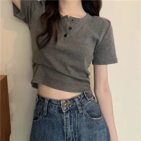 DressBetty - Solid Casual Skinny White Slim Female Tops