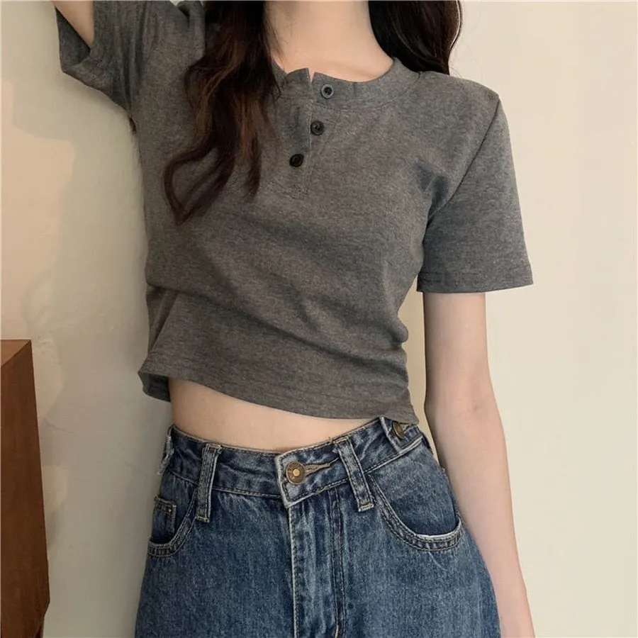 DressBetty - Solid Casual Skinny White Slim Female Tops