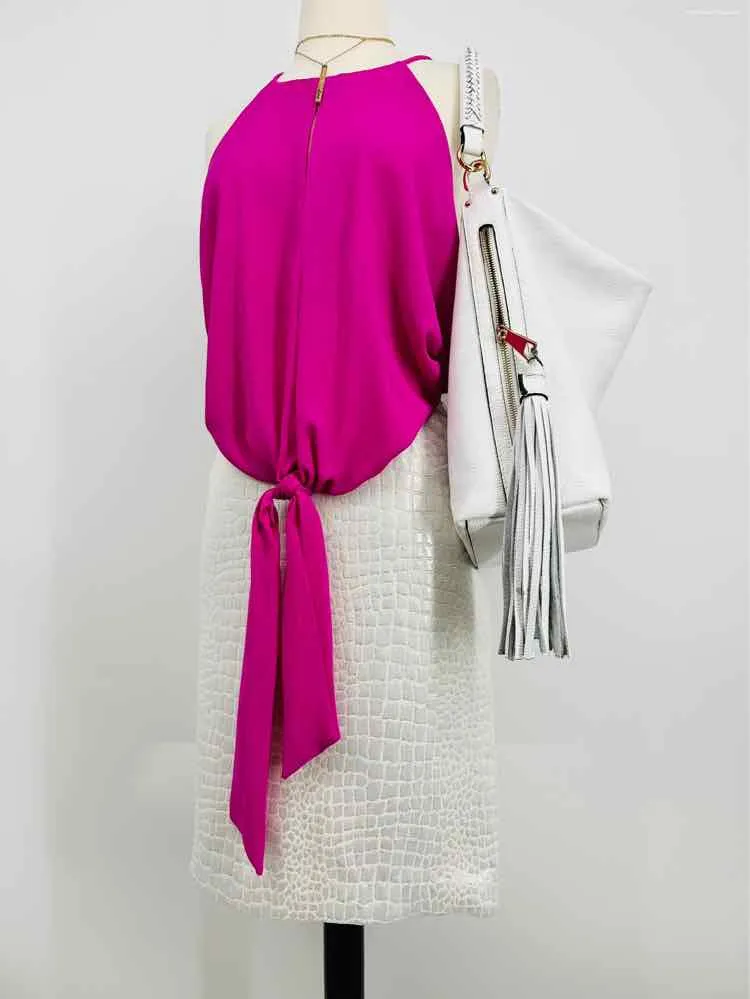 ee:some Size L Hot Pink Knot Textured Tops NEW Top-Sleeveless