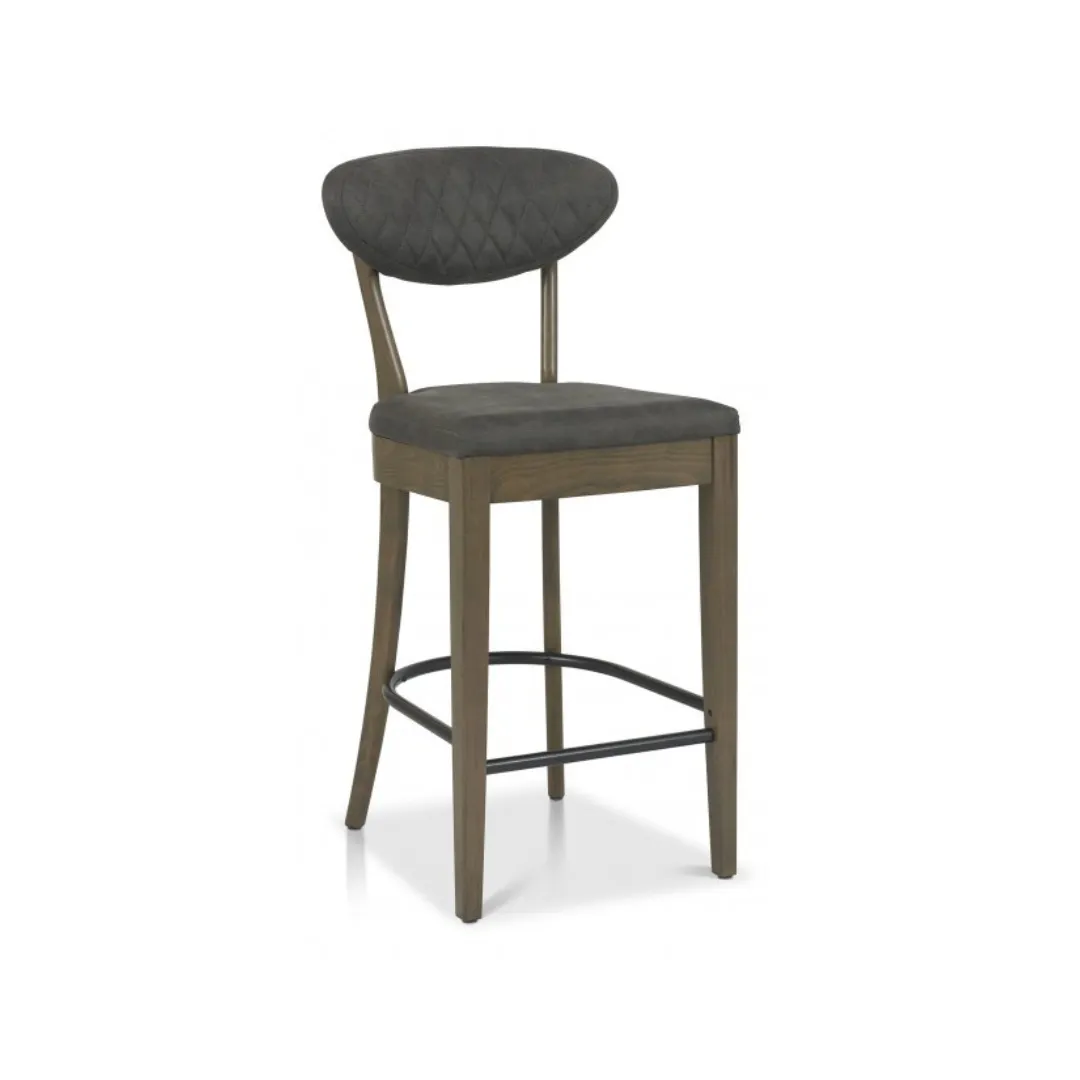 Ellipse Fumed Oak Upholstered Bar Stool (Pair)