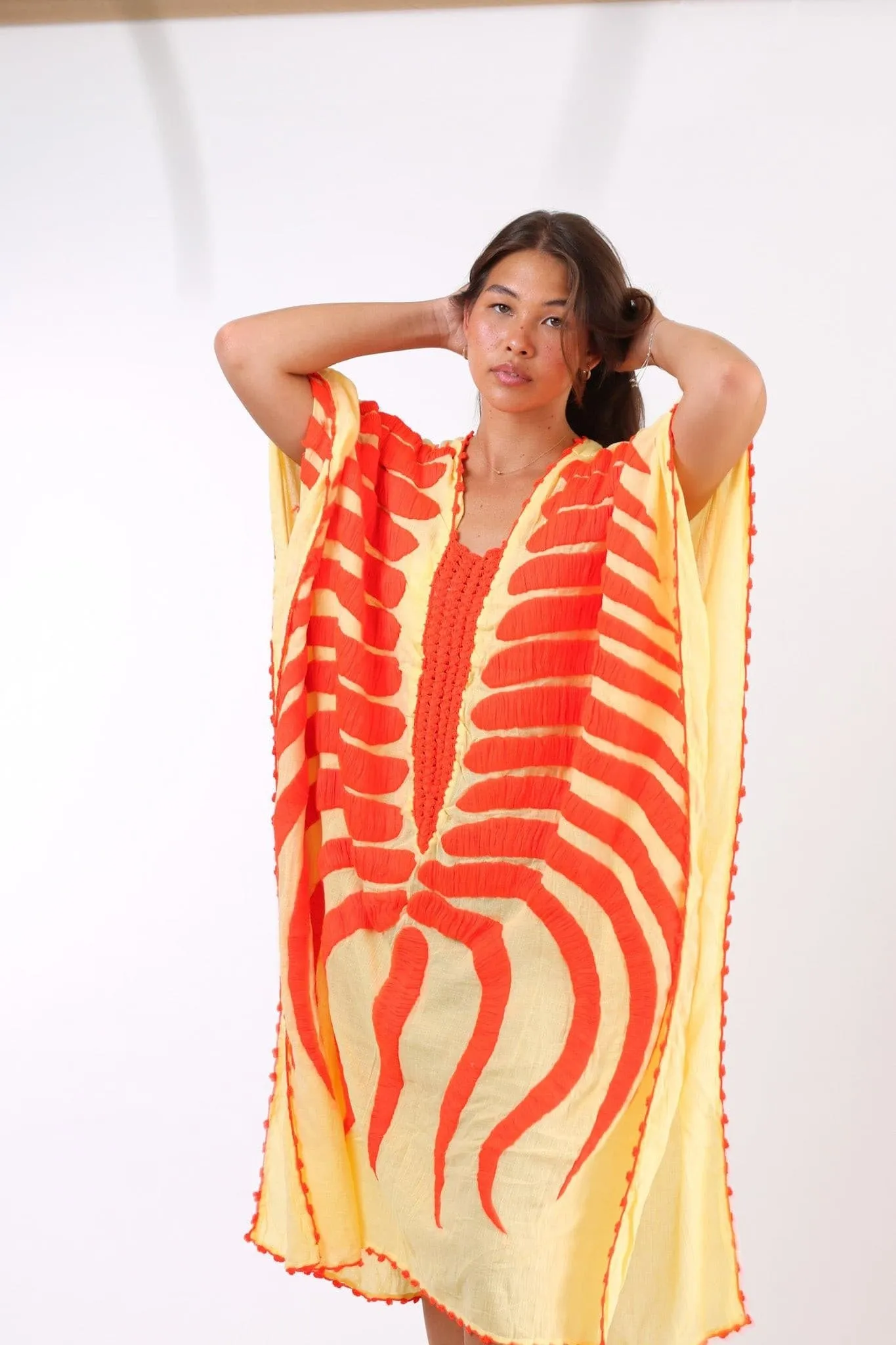 EMBROIDERED KAFTAN DRESS MARIE CLAIRE
