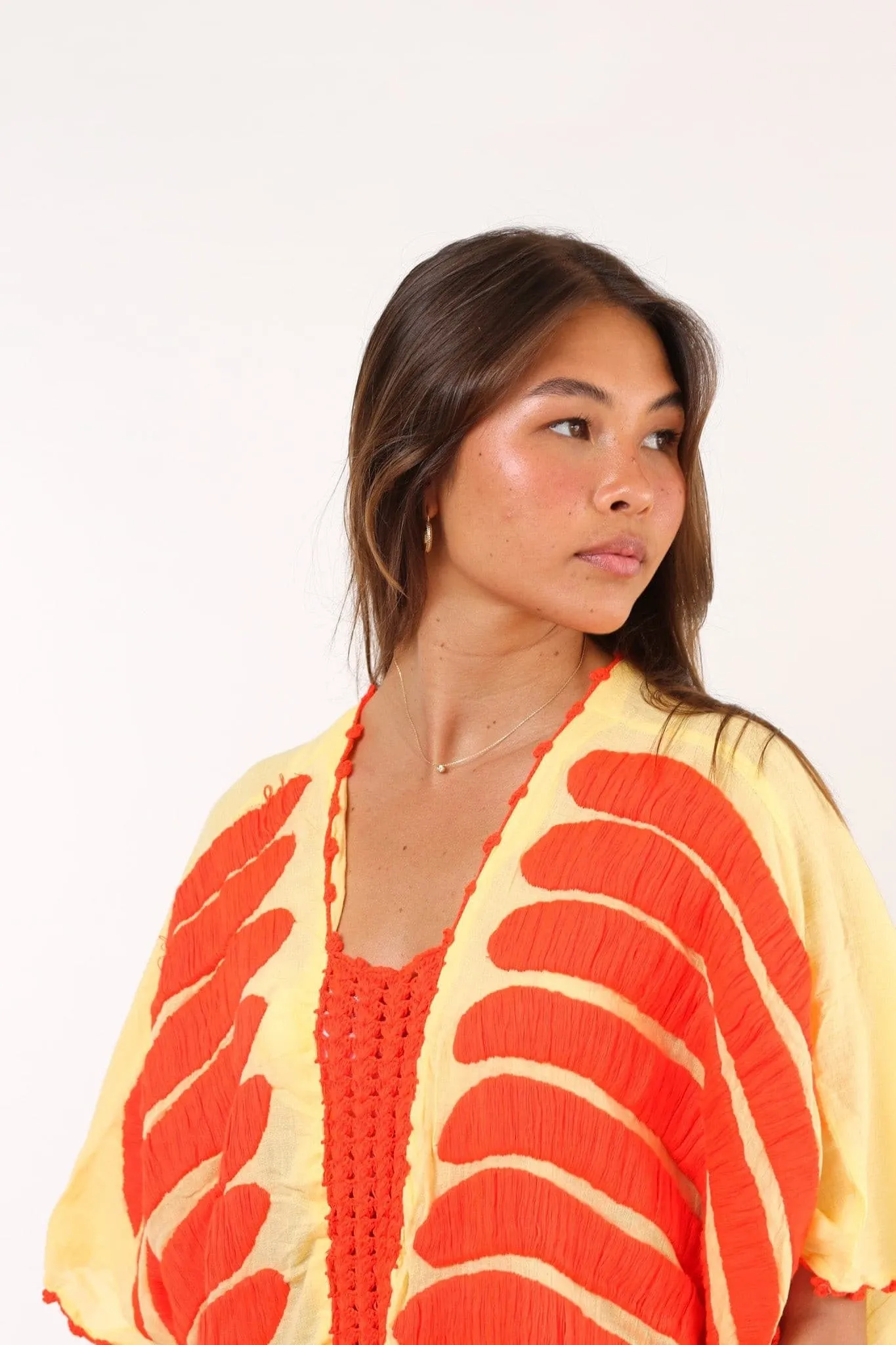EMBROIDERED KAFTAN DRESS MARIE CLAIRE