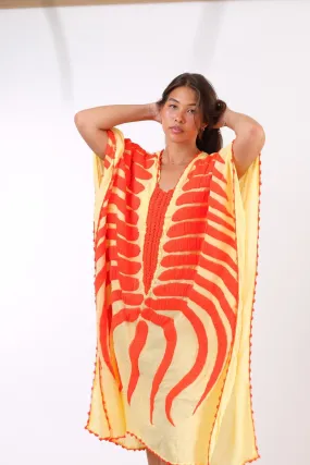 EMBROIDERED KAFTAN DRESS MARIE CLAIRE