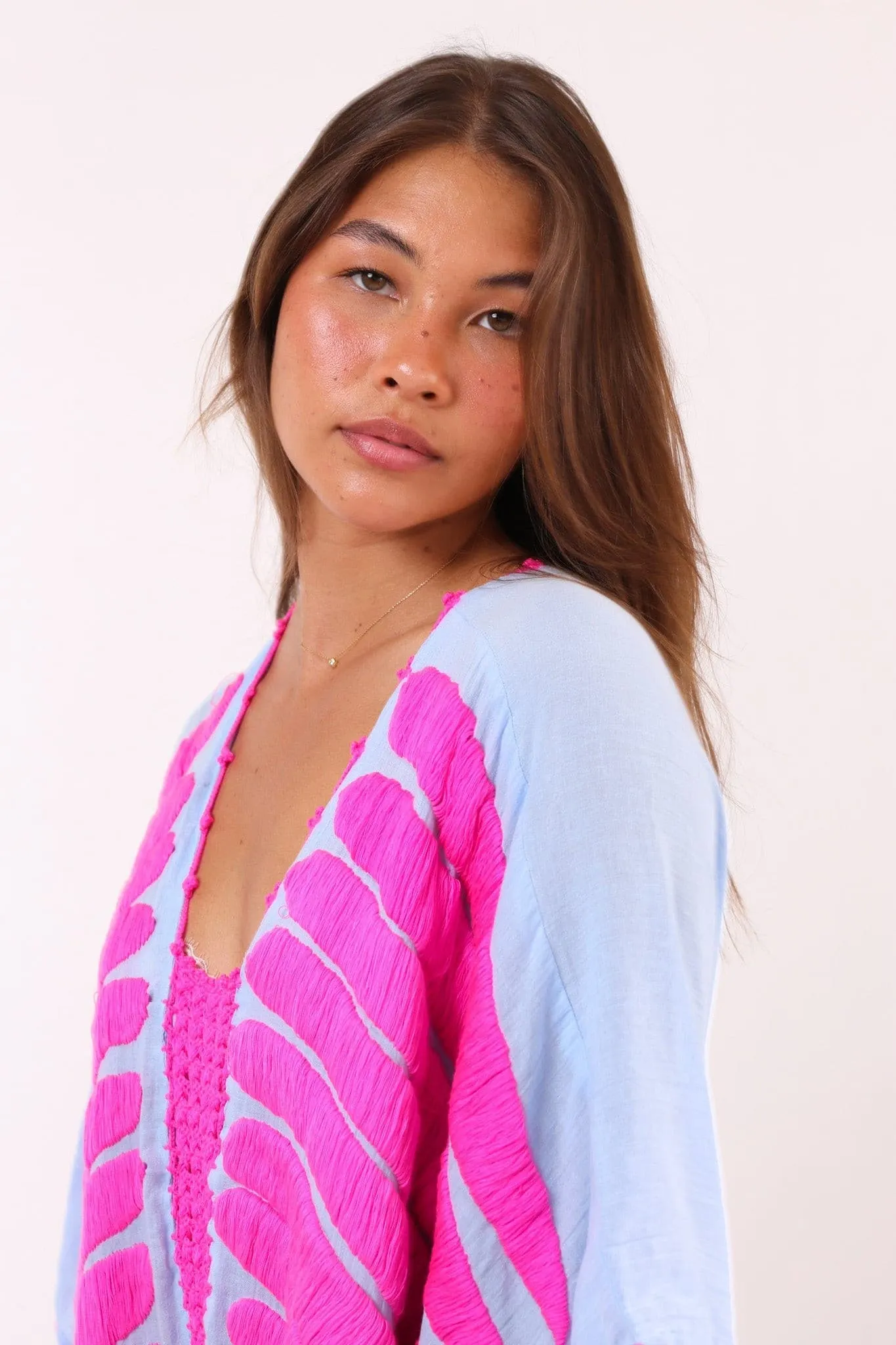 EMBROIDERED KAFTAN DRESS MARIE CLAIRE