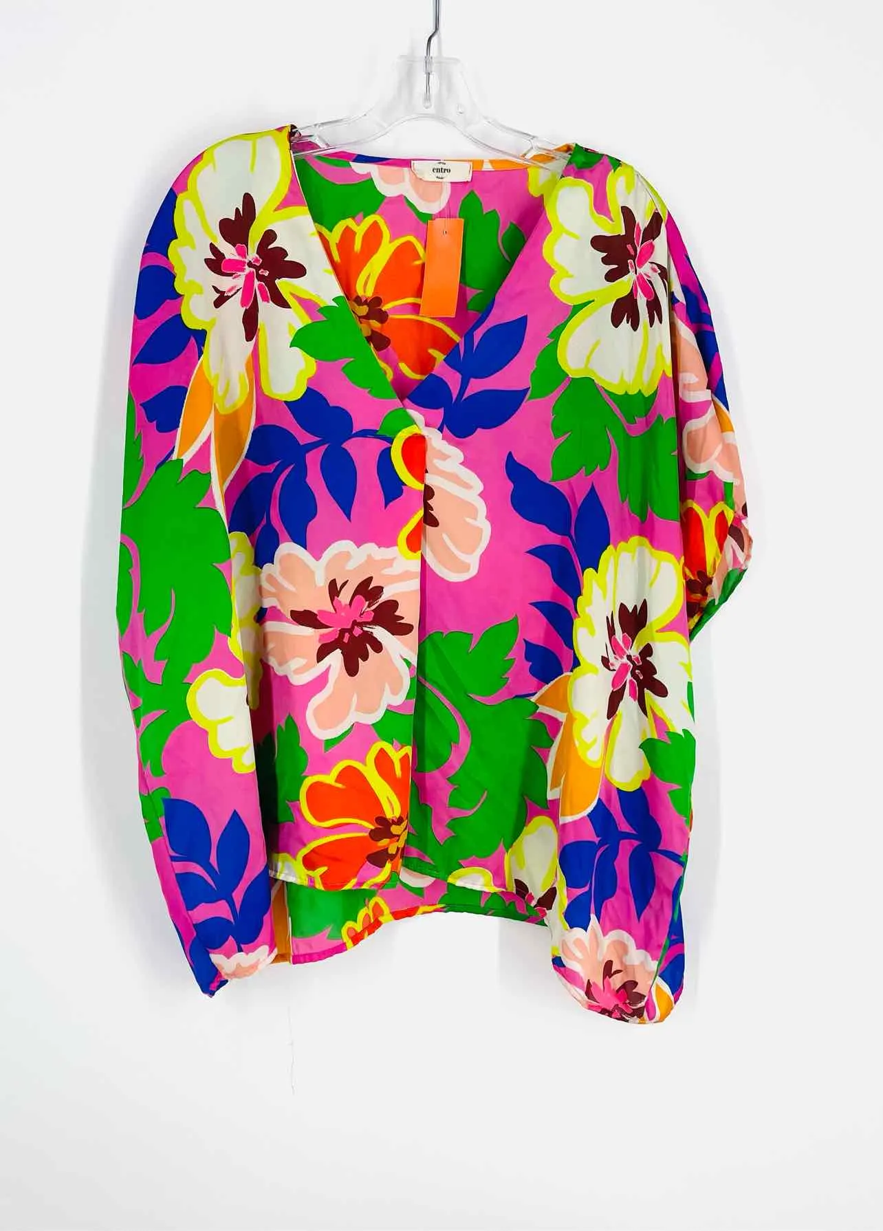 entro Size S Pink/Multi Floral Tops Top-Short Sleeve