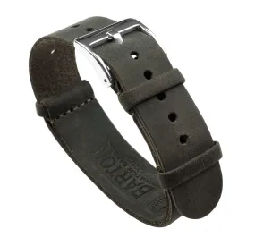 Espresso Brown Leather NATO® Style Watch Band