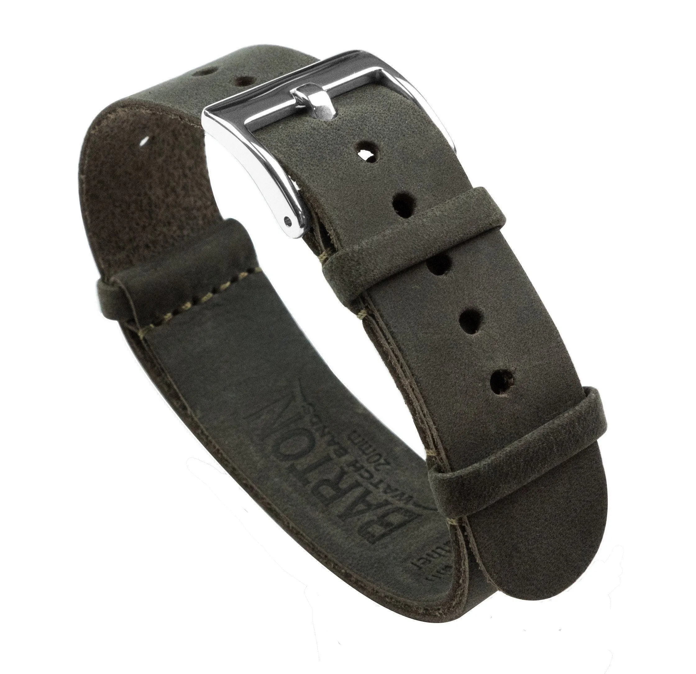 Espresso Brown Leather NATO® Style Watch Band