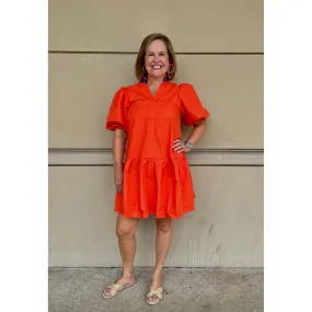 Farrah Puff Sleeve V Neck THML Dress