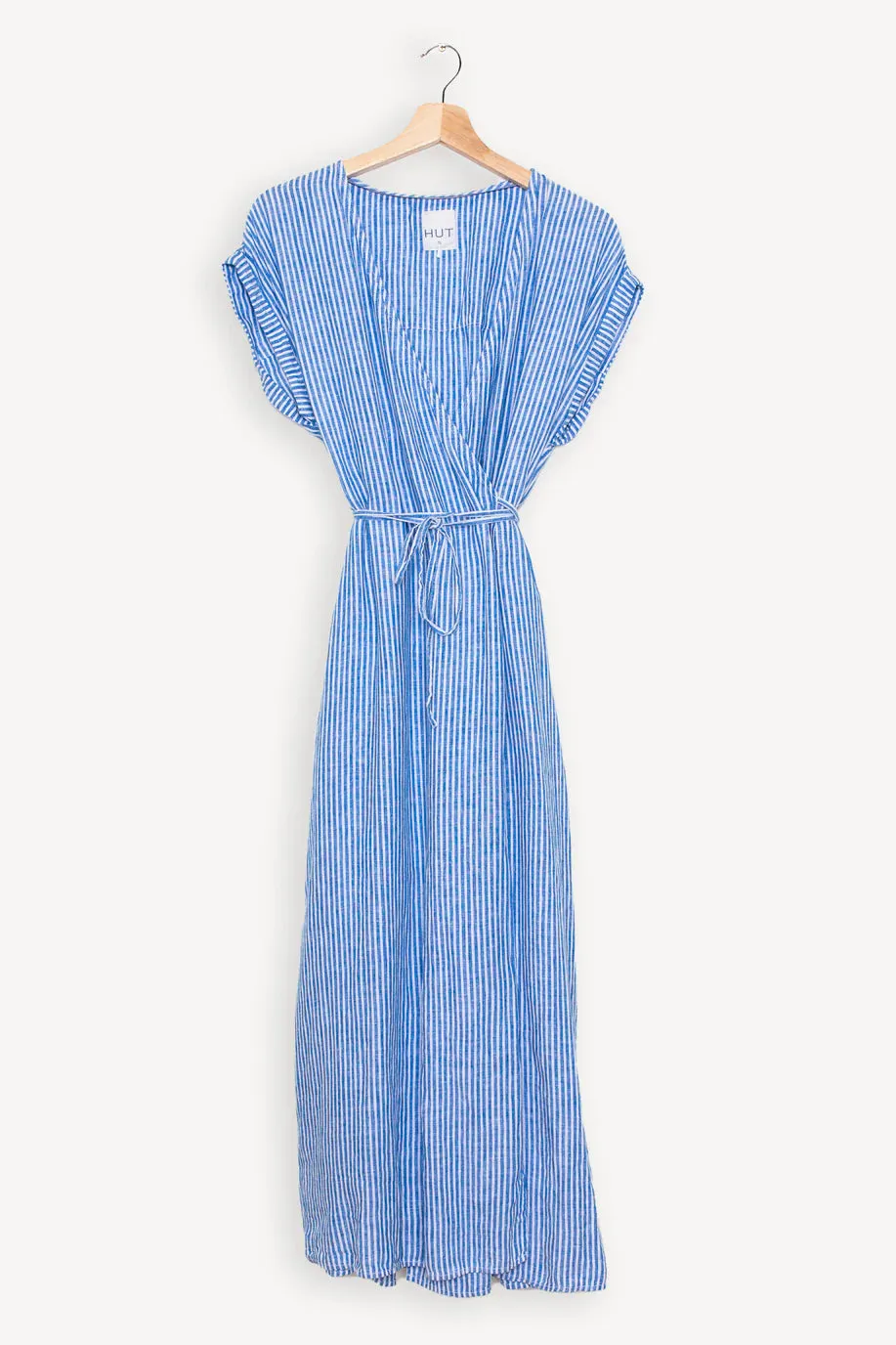 Felicity Wrap Dress (Electric Blue Stripe)